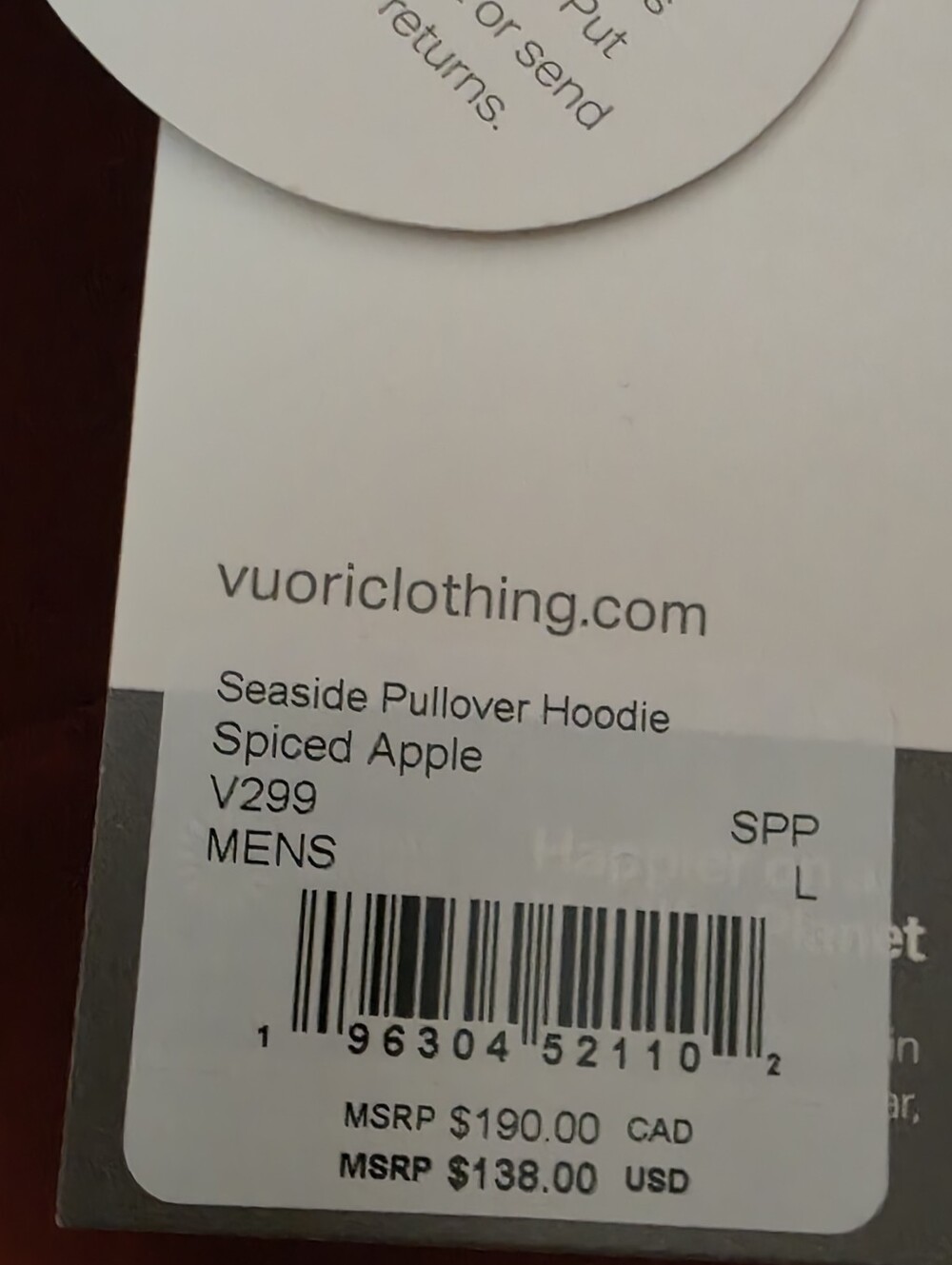 Vuori NWT Men's Seaside Pullover Hoodie In Spiced Apple Size L - Picture 2 of 7